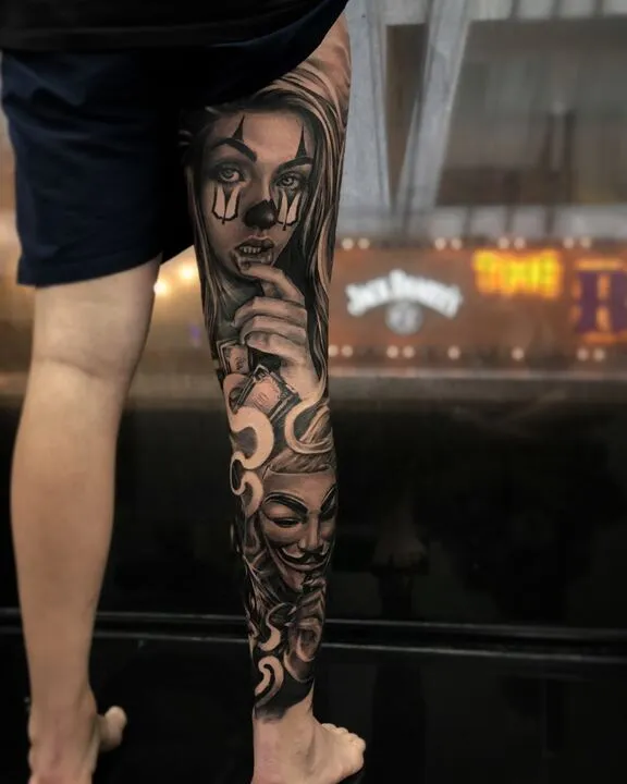 Black and grey leg sleeve