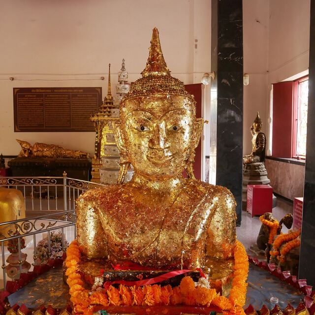 The half-buried golden Buddha at Wat Phra Thong, Thalang